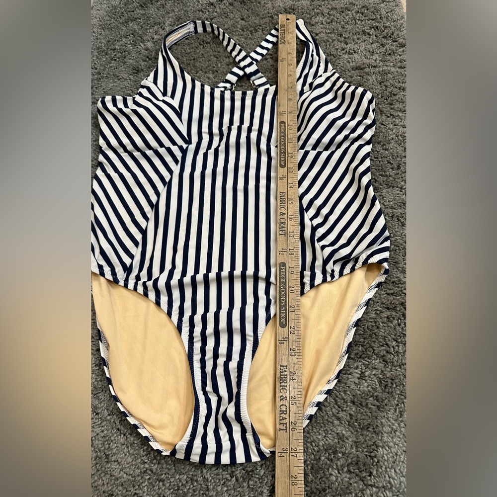 Talbots Cabana Life Crossover One Piece Nautical Strip XL - Picture 11 of 12